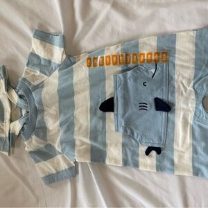 Carter's Blue and White Striped Bodysuit